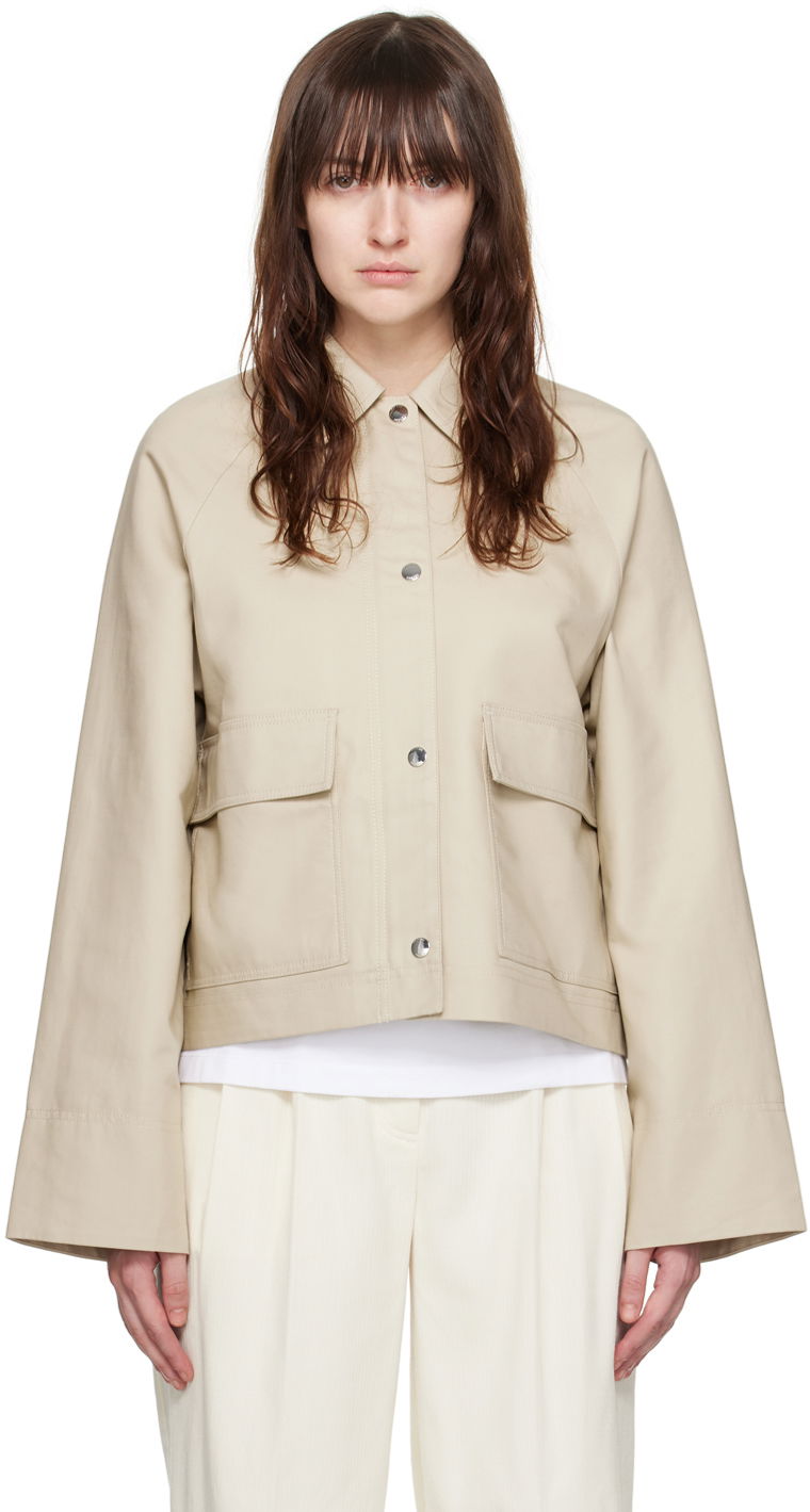 Яке TOTEME TOTEME Cropped Flap Pocket Jacket Бежово | 243-WRO0129-FB0198, 0