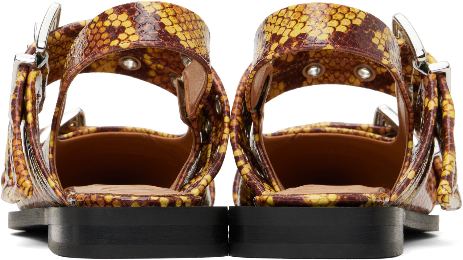 Pокля GANNI GANNI Feminine Buckle Flats Жълто | S2940, 1