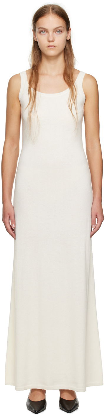 Pокля Max Mara Max Mara Scoop Neck Maxi Dress Бяло | 2313260433600 MM12002