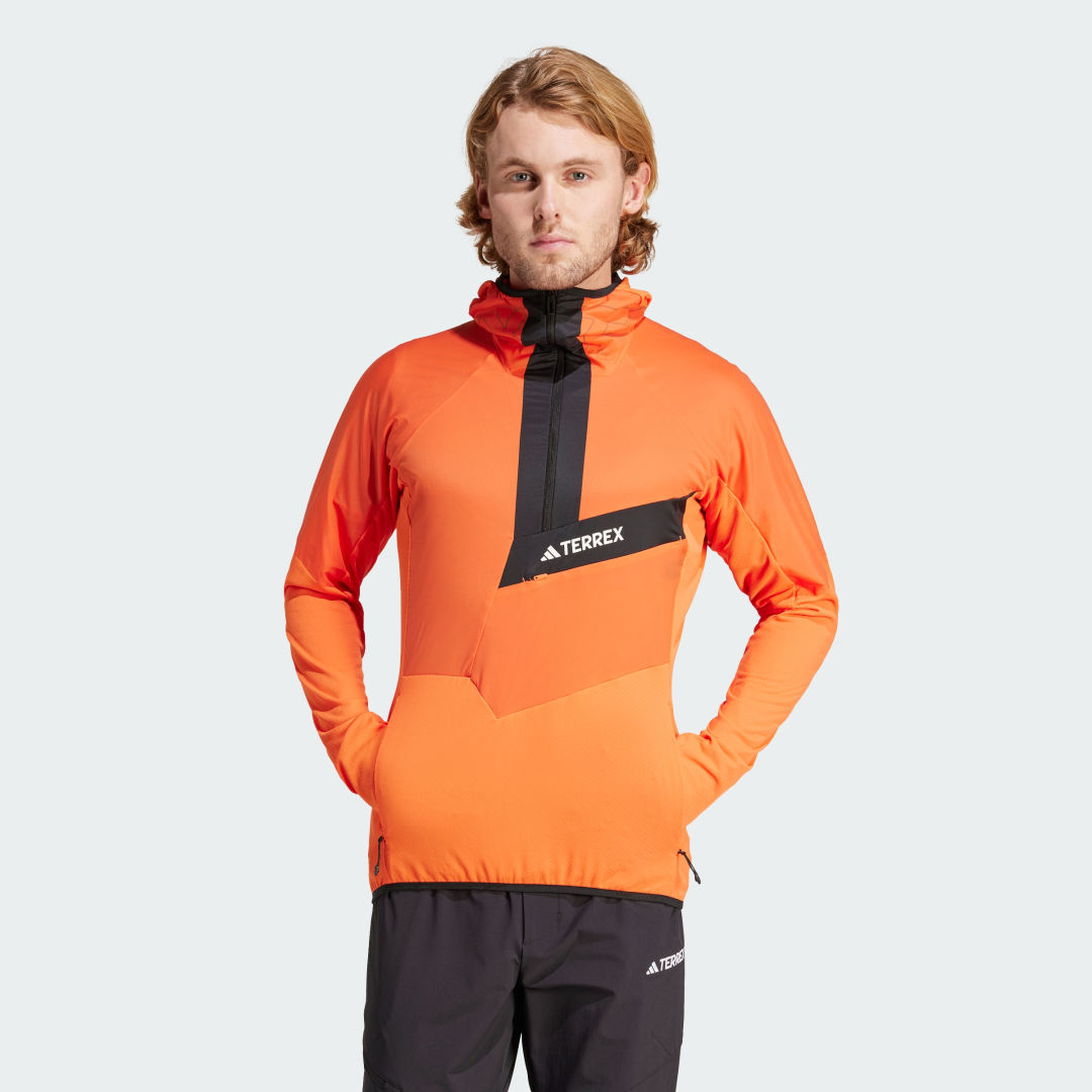 Пуловер adidas Performance TERREX Bunda Techrock Ultralight 1/2-Zip Hooded Fleece Оранжево
 | IN7007, 0