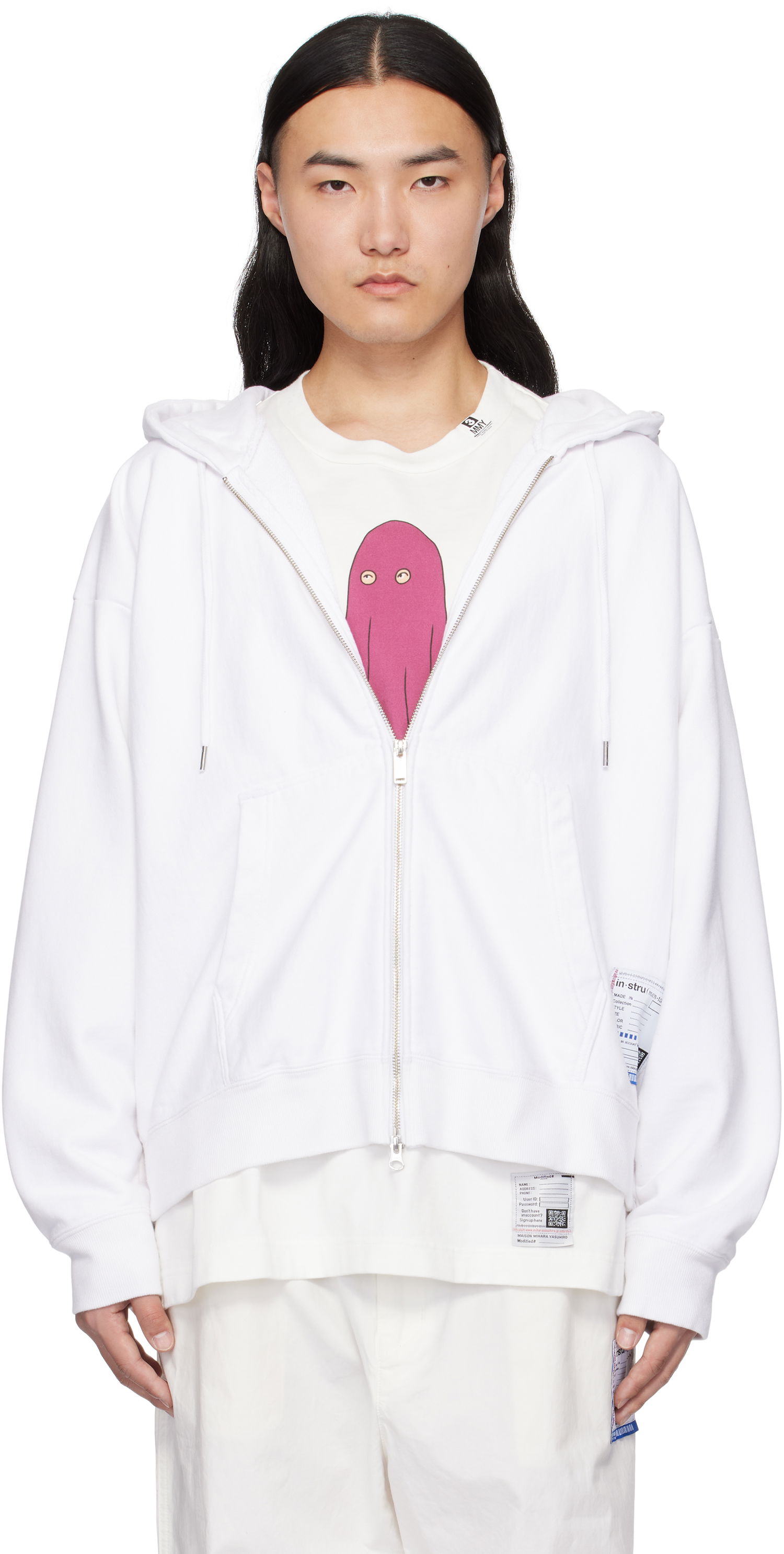 Суитчър Maison MIHARA YASUHIRO Zip Parka Hoodie Бяло | I13PK521, 0