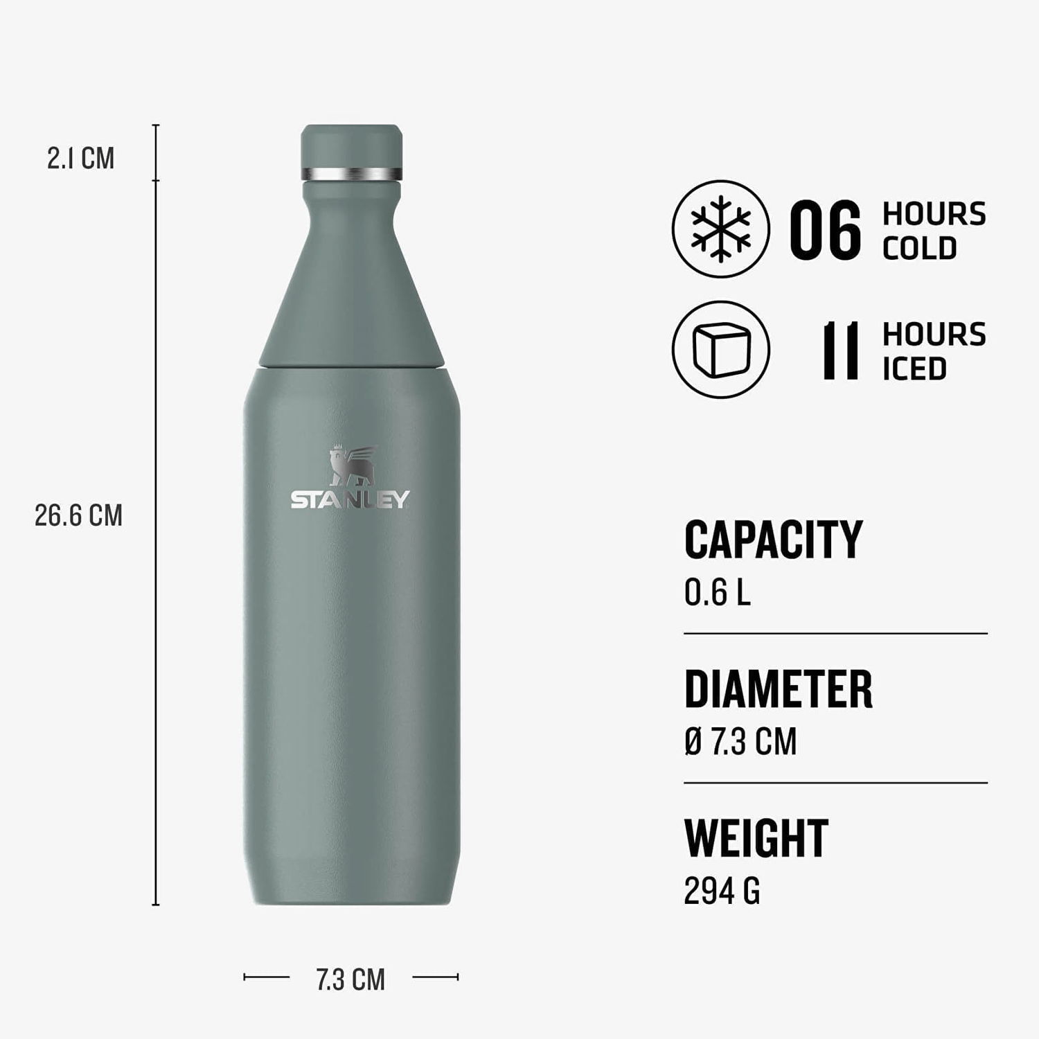 Бутилки за пиене Stanley All Day Slim Bottle 600ml Зелено | 10-12069-023, 1
