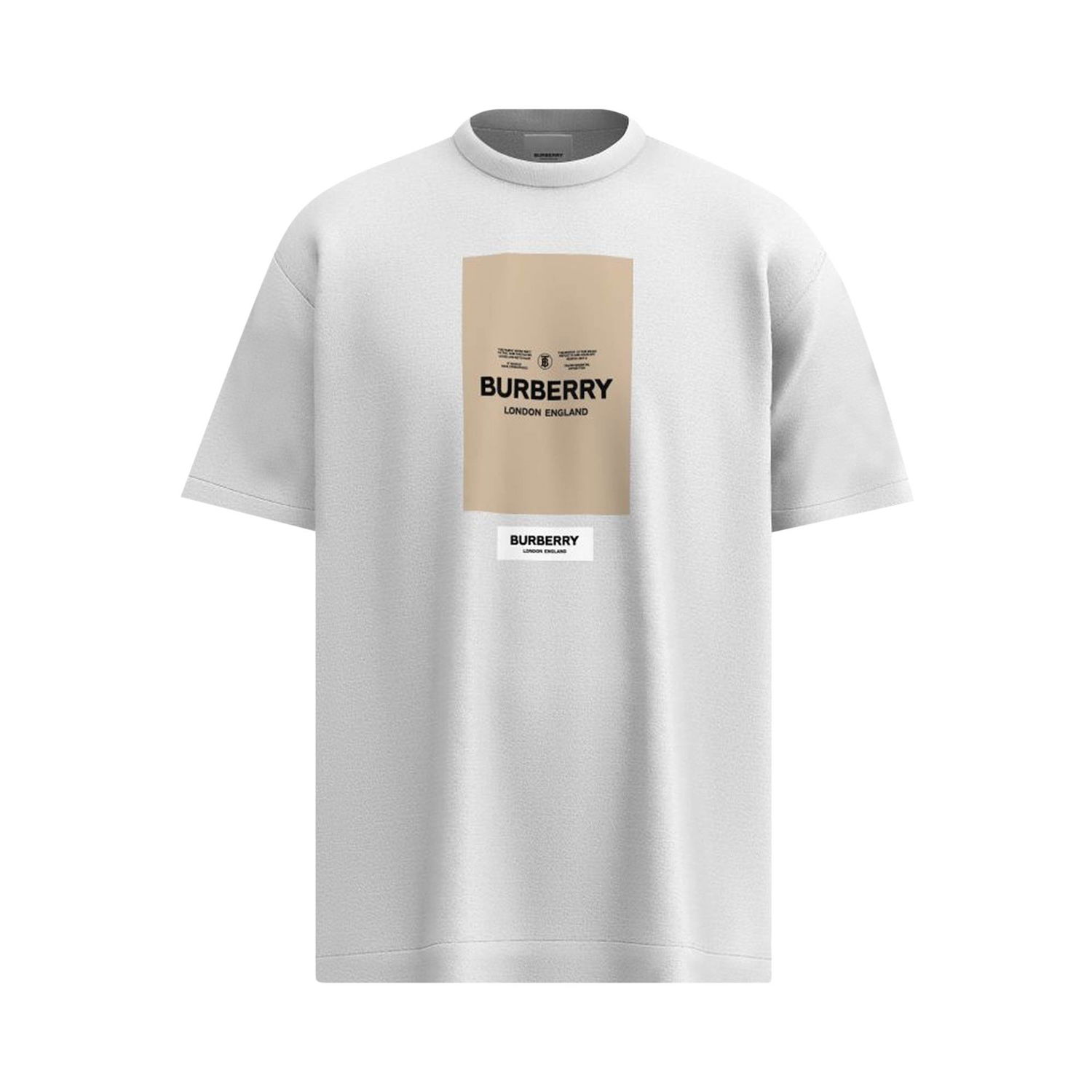 Тениска Burberry Label Appliqué Cotton Oversized T-Shirt Сиво | 8057529, 1