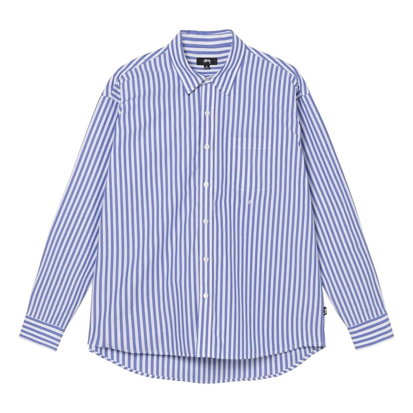 Риза Stüssy Striped Poplin Shirt Синьо | 1110248