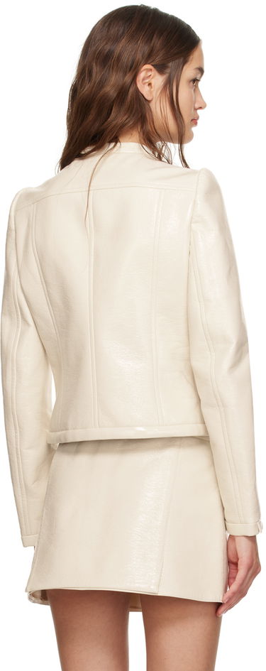 Яке Courrèges Iconic Cropped Faux Leather Jacket Бежово | 423CBL137VY0014, 2