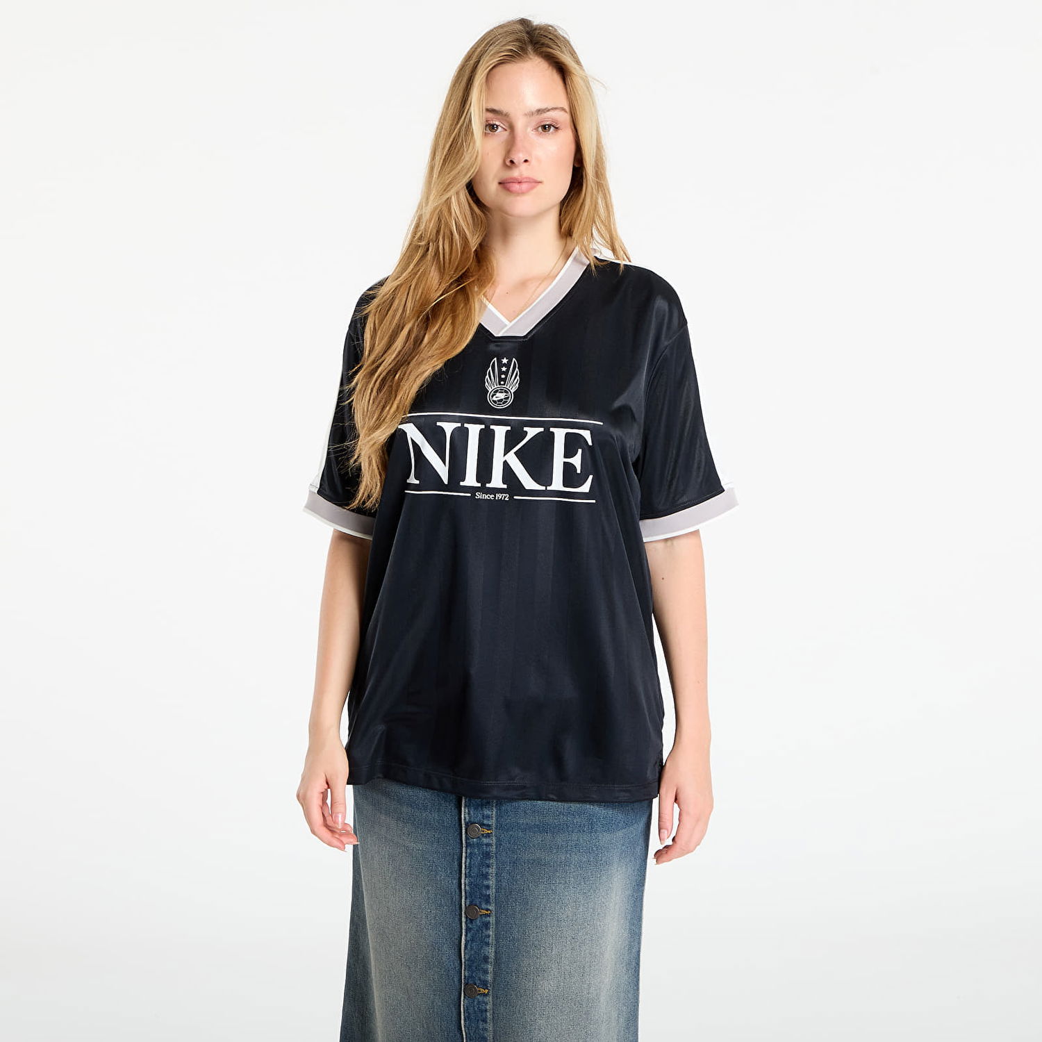 Фланелка Nike Sportswear Women's V-Neck Jersey Top Черно | IH8504-010, 0