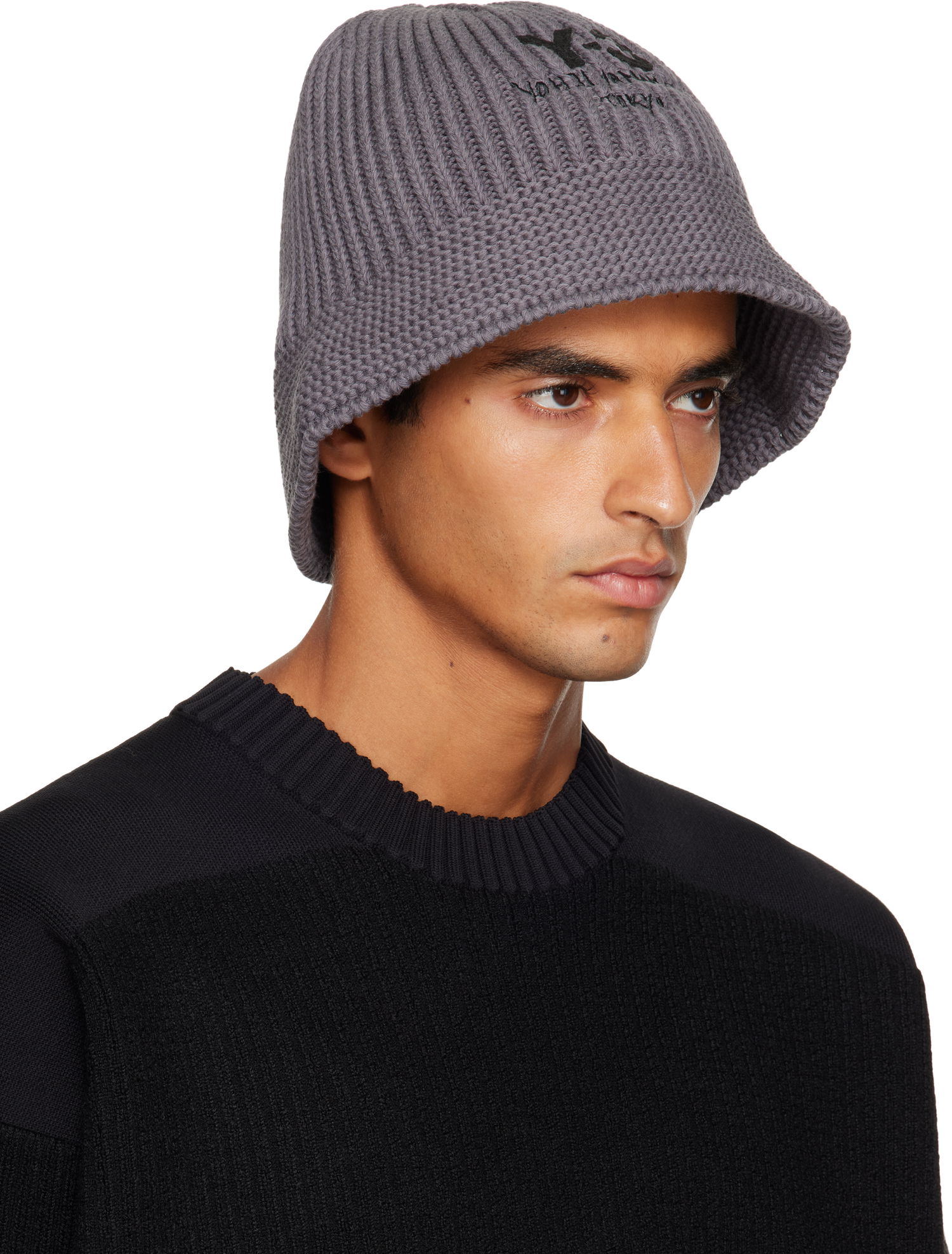 Шапка Y-3 Y-3 Heritage Knit Bucket Hat Сиво | KC0436, 1