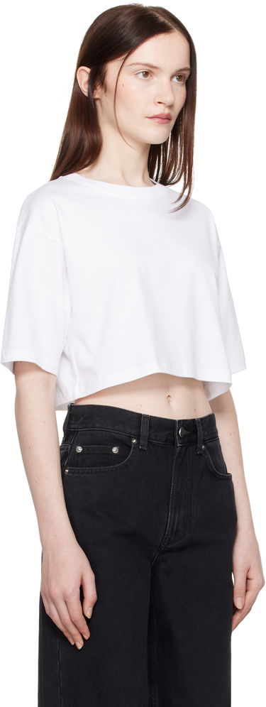 Съкратен топ Loulou de Saison Loulou de Saison Gupo Cropped T-Shirt Бяло | GUPO, 1