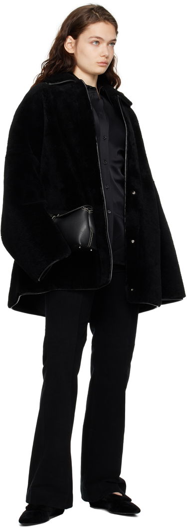 Палта TOTEME TOTEME Teddy Overshirt Shearling Jacket Черно | 244-WRO0135-LE0080, 3