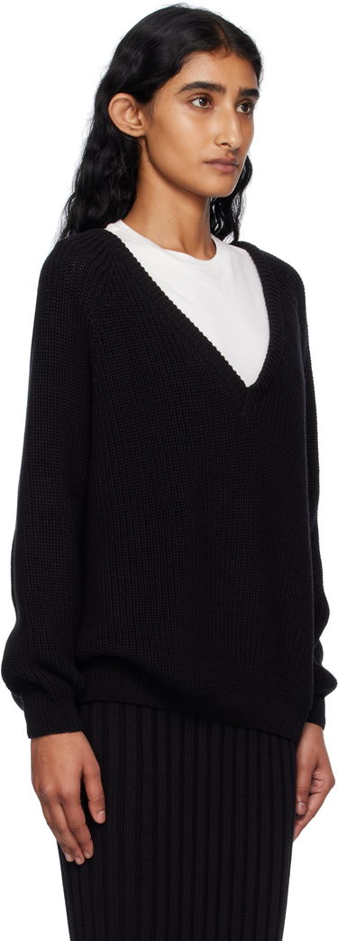 Пуловер Baserange Baserange Danube V-Neck Sweater Черно | PUDVN-OC-AU25, 1