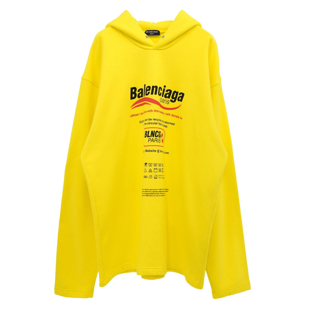 Суитчър Balenciaga Dry Cleaning Logo No Rib Hoodie Жълто | 661711.TKVF9 7175, 0