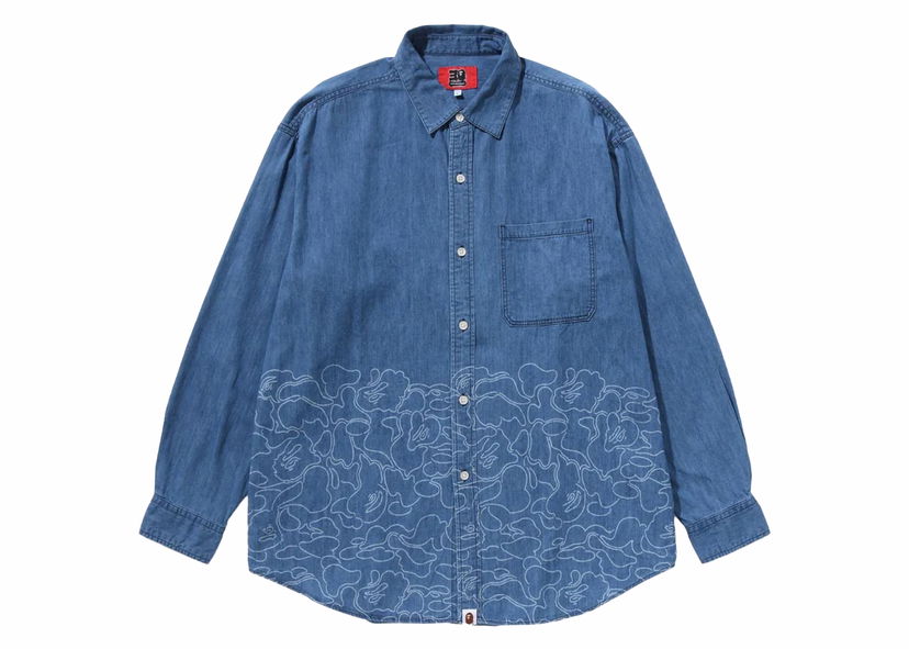 Риза BAPE BAPE 30th Anniversary Denim Shirt Light Indigo Синьо | 1J70-131-001
