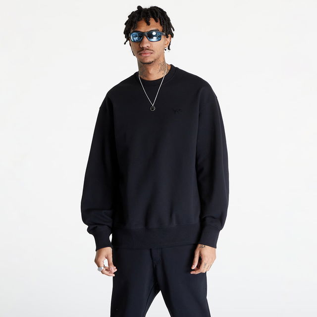 French Terry Crewneck Sweatshirt Black