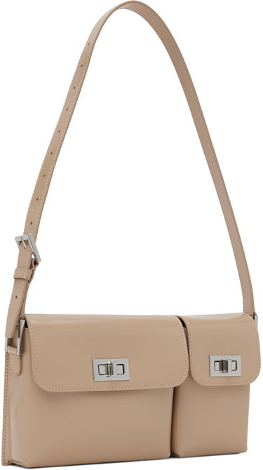 Чанта през рамо BY FAR Double Pocket Shoulder Bag Бежово | 23PFBLYSTPWMED, 1