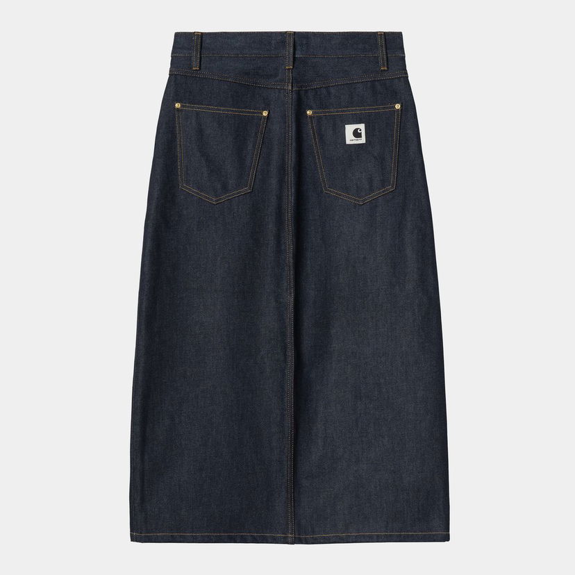 Пола Carhartt WIP Brandon Rigid Denim Midi Skirt Синьо | I036330_6
