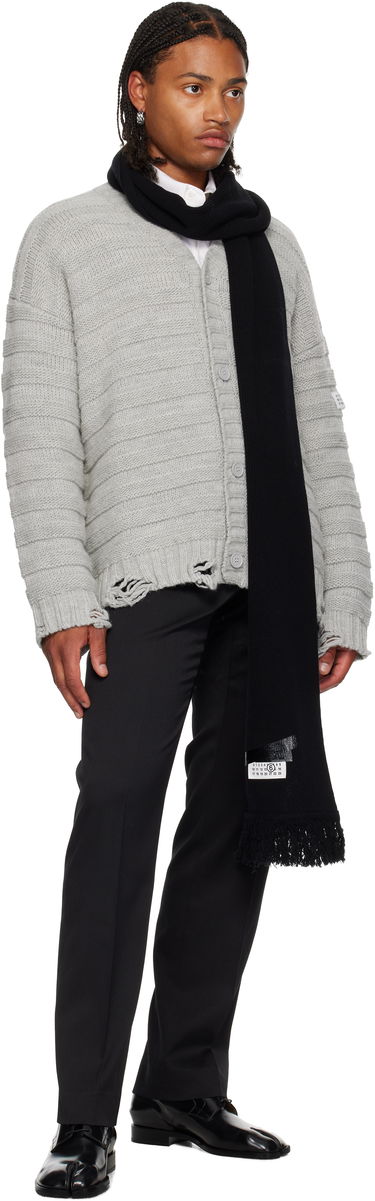 Шал Maison Margiela MM6 Maison Margiela Taped Label Wool Scarf Черно | SH2TE0004 M13168, 1