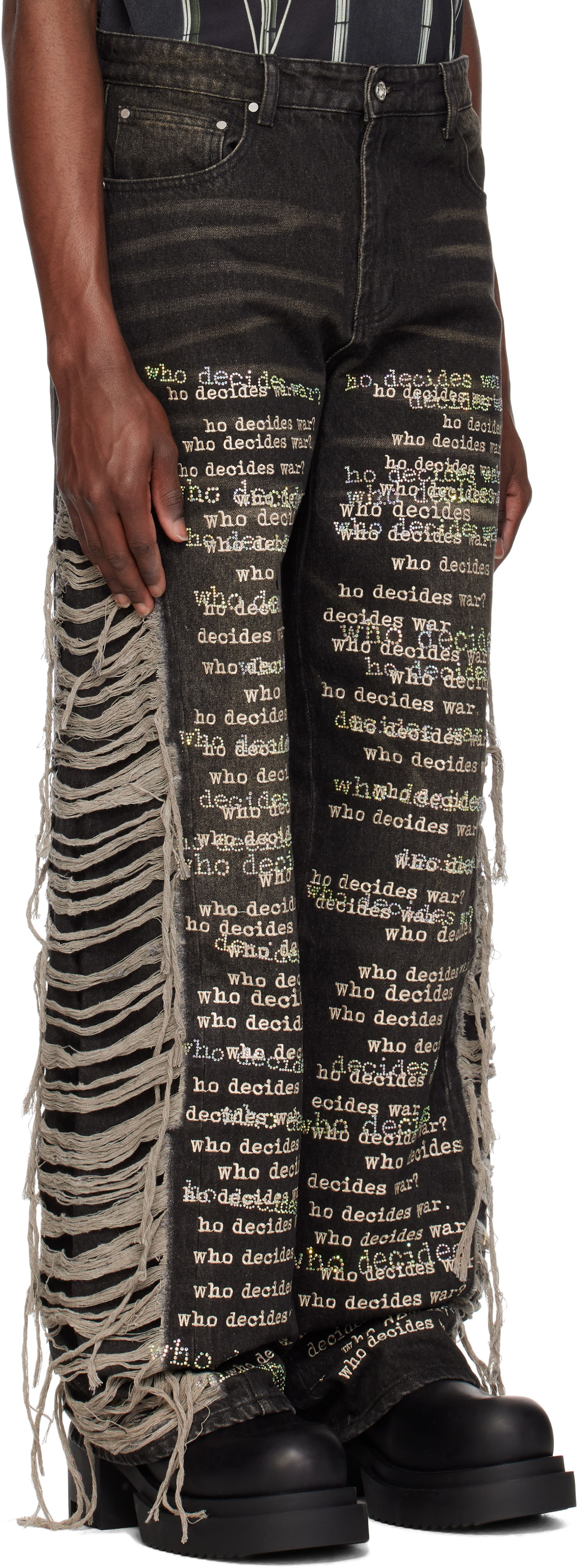Дънки Who Decides War Ultra Flare Scripture Jeans Черно | 1121120017SS25, 1