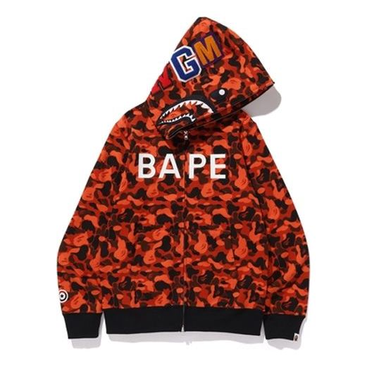 Суитчър BAPE Bathing Ape x XO Shark Camo Full Zip Hoodie Оранжево
 | 1F73-115-925, 0