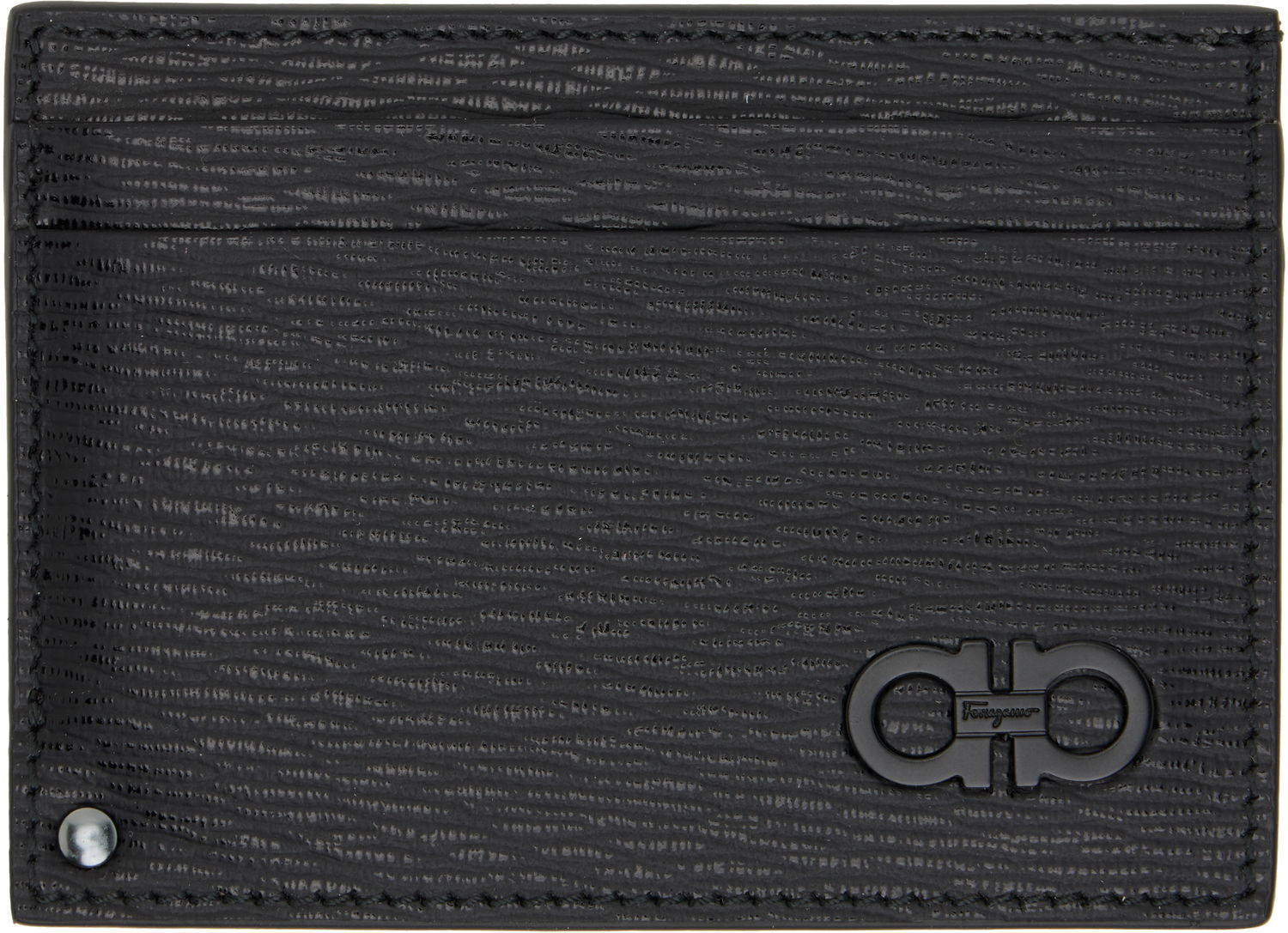 Портфейл FERRAGAMO Salvatore Ferragamo Gancini Card Holder Черно | 733292, 0