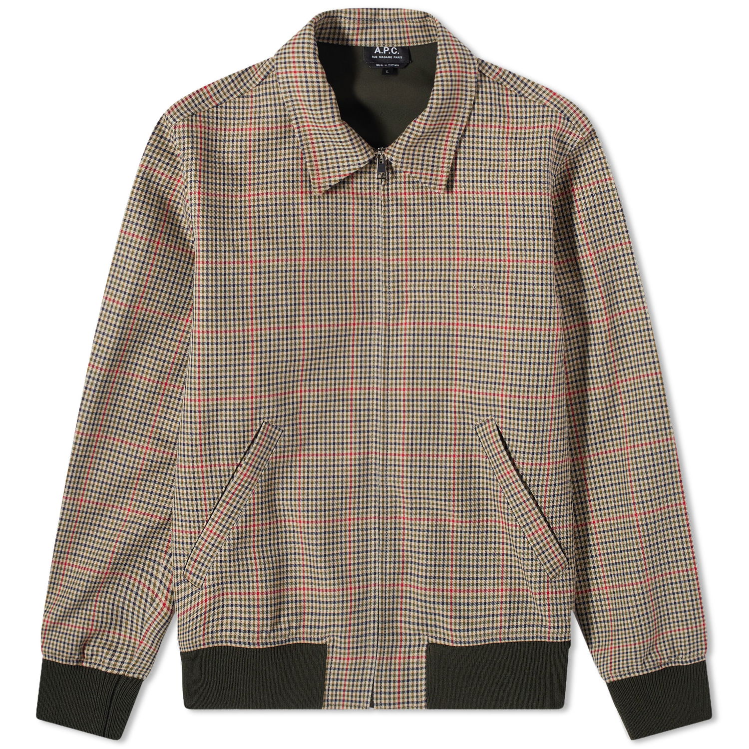 Яке A.P.C. Sutherland Check Harrington Jacket Червено | COGEG-H02835-GAA, 0