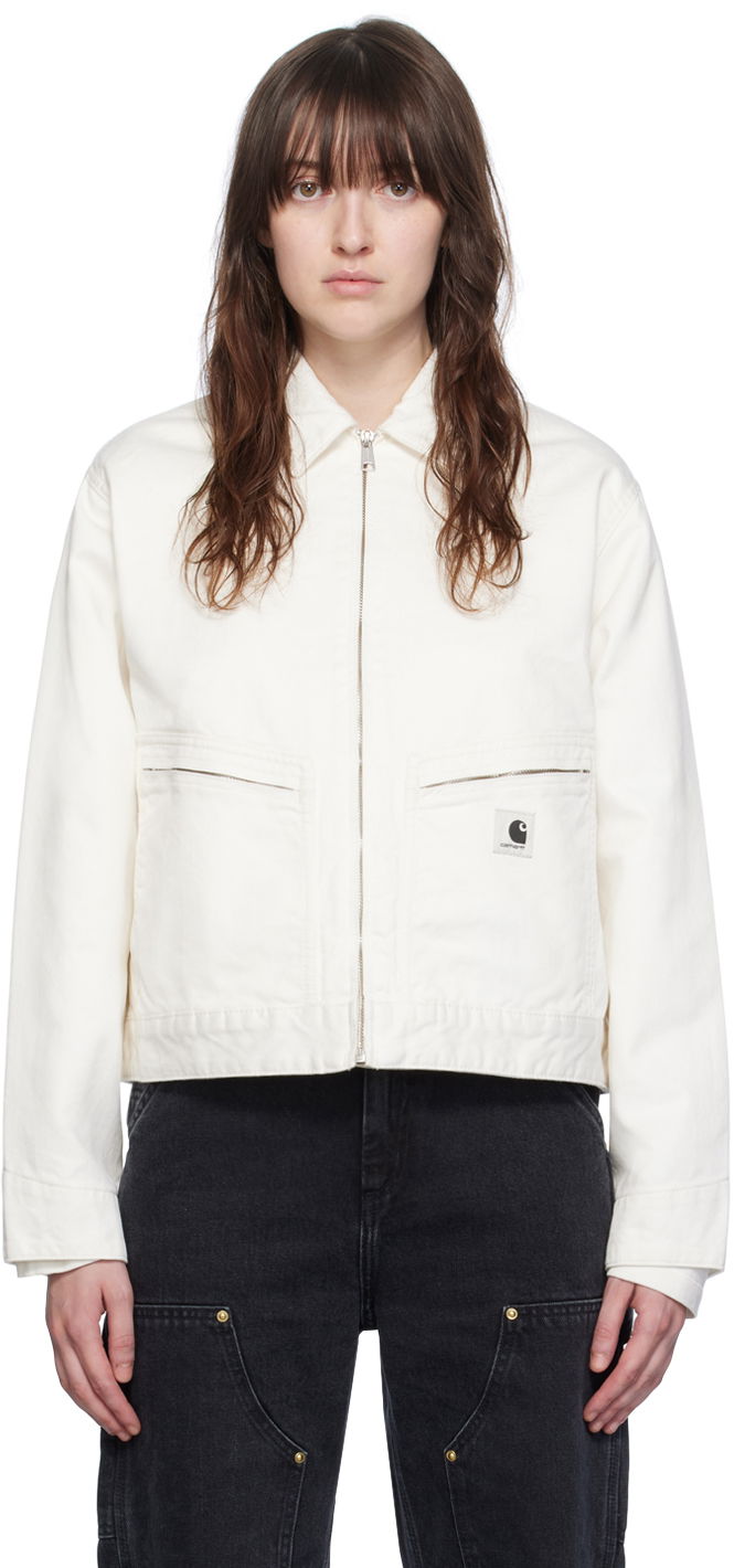 Яке Carhartt WIP Women's Cropped Organic Cotton Zip-Up Jacket Бяло | I033568 D602, 0