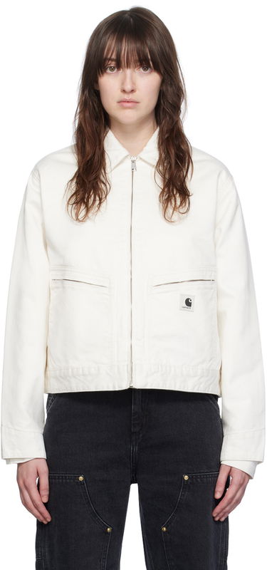 Яке Carhartt WIP Women's Cropped Organic Cotton Zip-Up Jacket Бяло | I033568 D602, 0