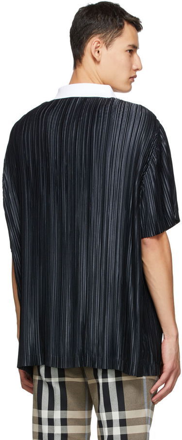 Поло тениска Burberry Burberry 'Crazy Love' Pleated Polo Черно | 4565874, 2