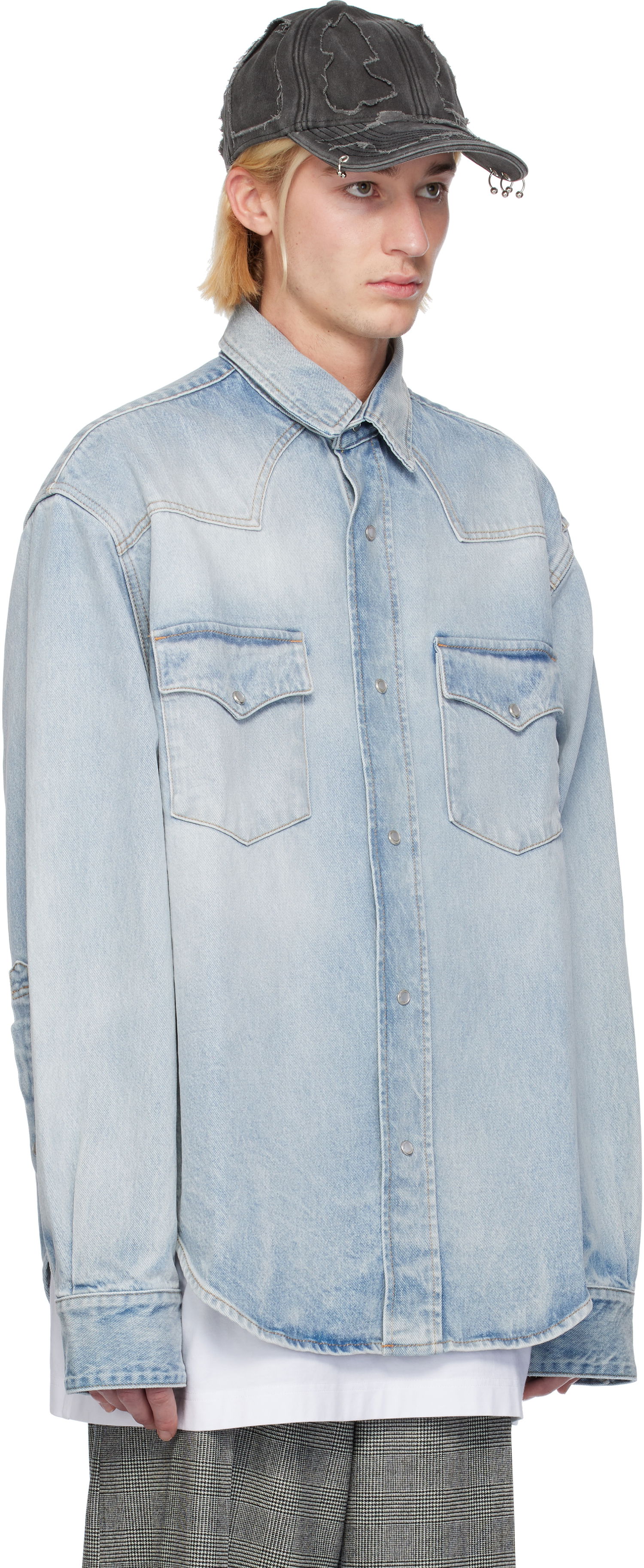 Риза VETEMENTS VTMNTS Flap Pocket Denim Shirt Синьо | VL22SH600L, 1