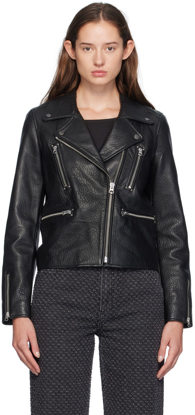 Яке rag & bone rag & bone Arrow Leather Jacket Черно | WAW24F2012BU12, 0