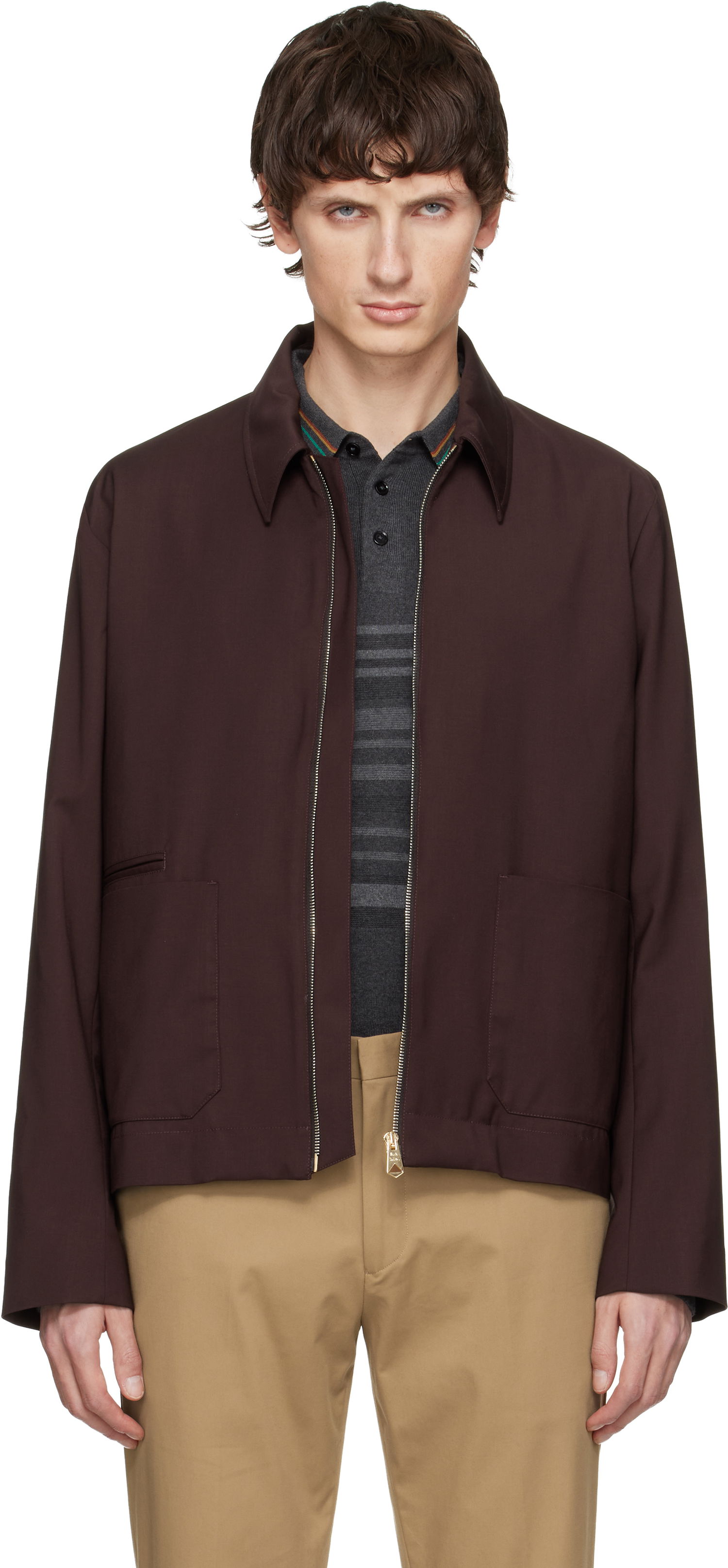 Яке Paul Smith Storm System Wool Short Zip Jacket Кафяво | M1R-597Z-T01184-29, 0