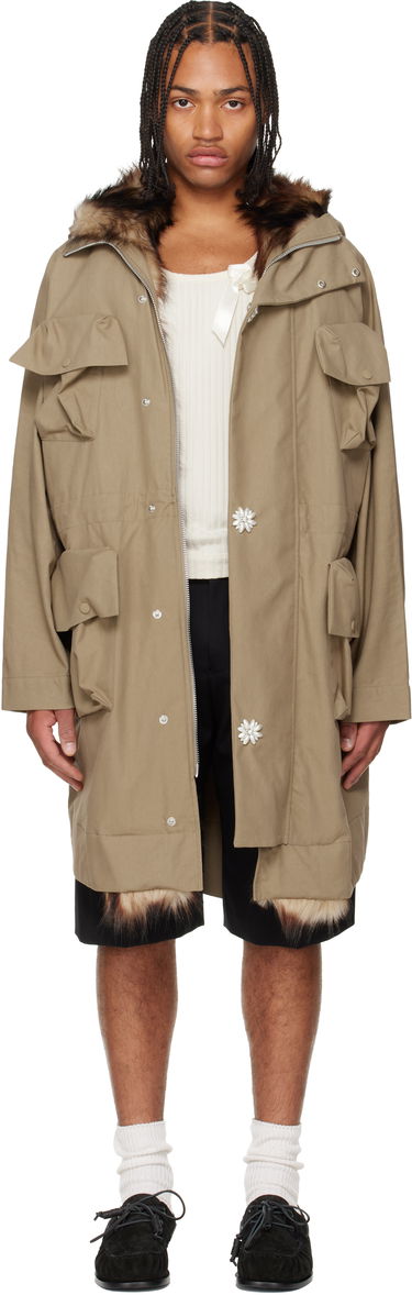 Парка Simone Rocha Simone Rocha Multi Pocket Faux Fur Lined Parka Coat Бежово | 2078B 1267, 0