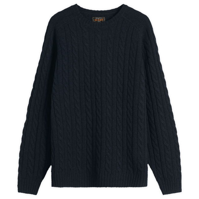 Beams Plus Cable Knit Crew Neck Jumper