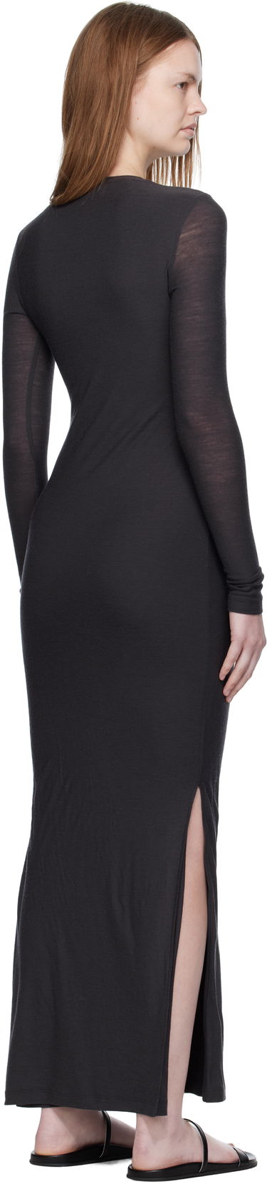 Pокля Nanushka Nanushka Linora Draped Wool Jersey Maxi Dress Черно | NW25PFDR10792, 2