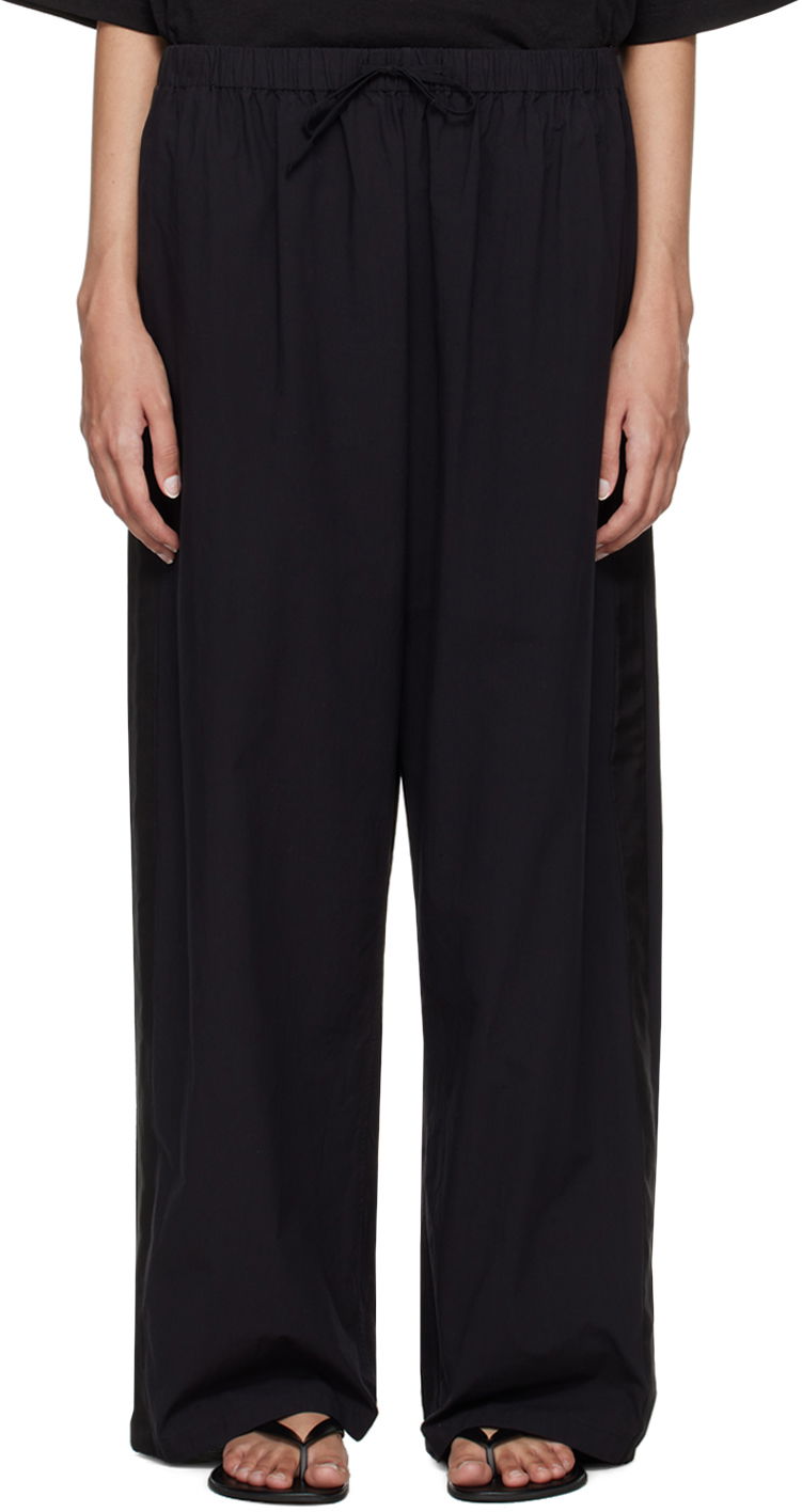 Панталони The Row Hubert Drawstring Relaxed-Fit Trousers Черно | 8095-W2517