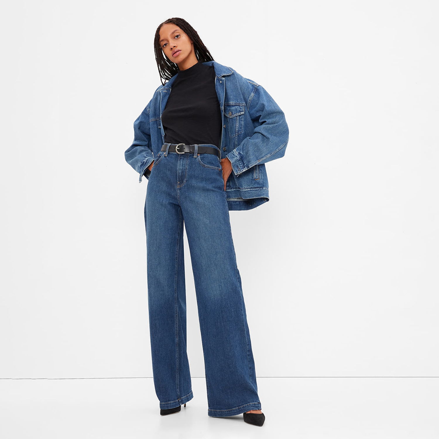 Дънки GAP Denim Pants Stride - High Rise Dark Wash Синьо | 406725-00, 0