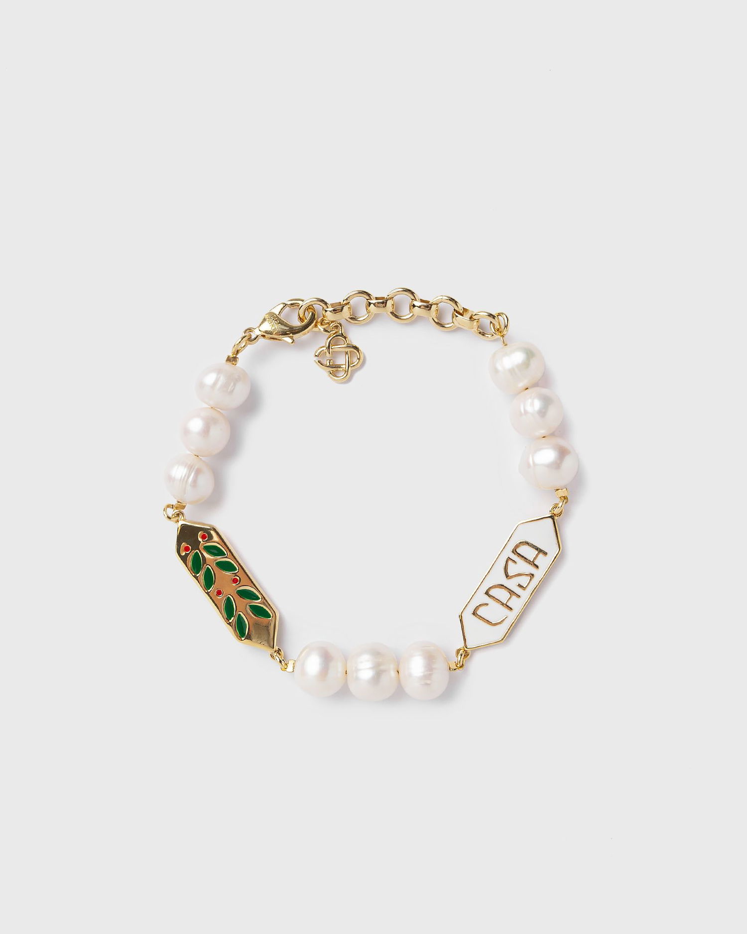 Гривна Casablanca Laurel Pearl Gold-Plated Bracelet Бяло | APF25-JW-091-01, 0