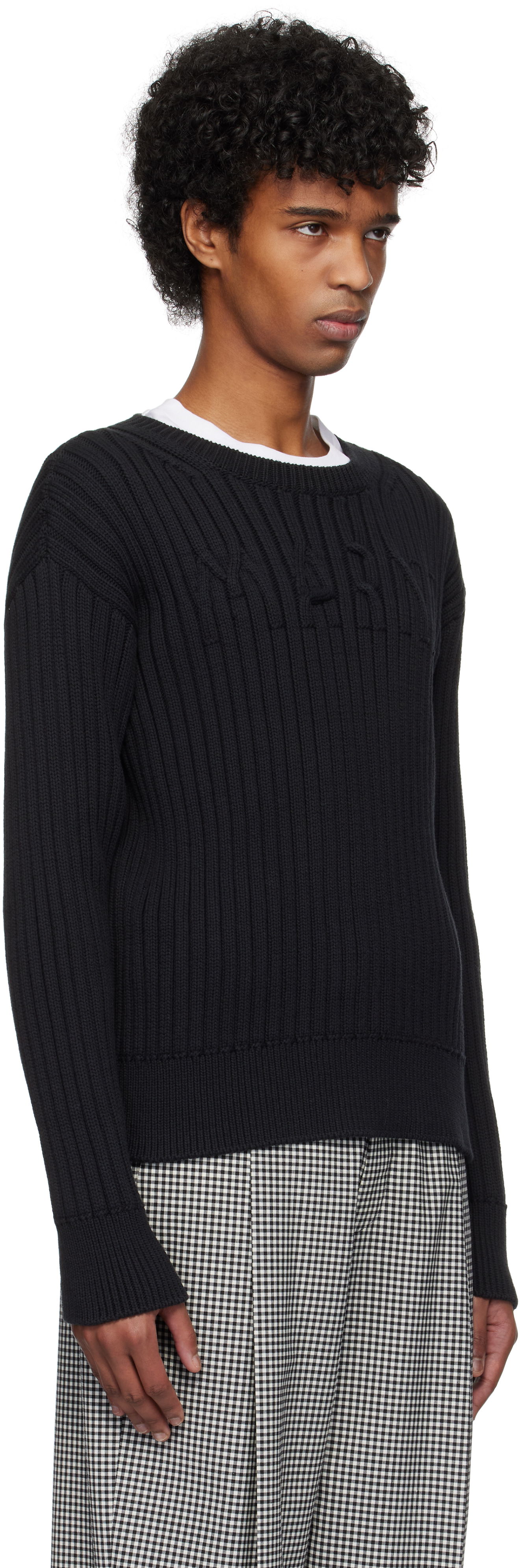 Пуловер Marni Marni Cable Logo Crewneck Sweater Черно | GCMG0430A0 UFC950, 1