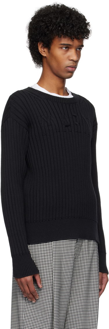 Пуловер Marni Marni Cable Logo Crewneck Sweater Черно | GCMG0430A0 UFC950, 1