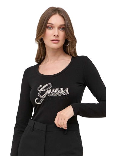 Тениска GUESS Slim Fit Top Черно | W3YI37.J1314