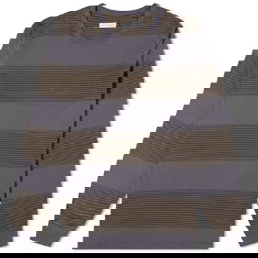 Тениска Pop Trading Company Long Sleeve Bold Stripe T-Shirt Charcoal/Delicioso Кафяво | POPAW23-02-003, 0