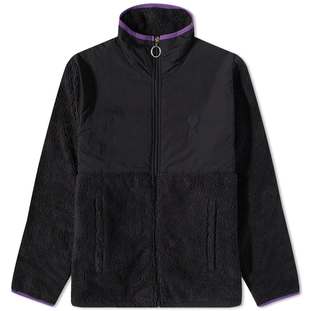 Яке AMI Heart Sherpa Zip Fleece Jacket Черно | HJK007-761-025, 0