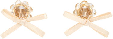 Обеци Simone Rocha Simone Rocha Petite Bow Daisy Stud Earrings Бежово | ERG552 0903, 0