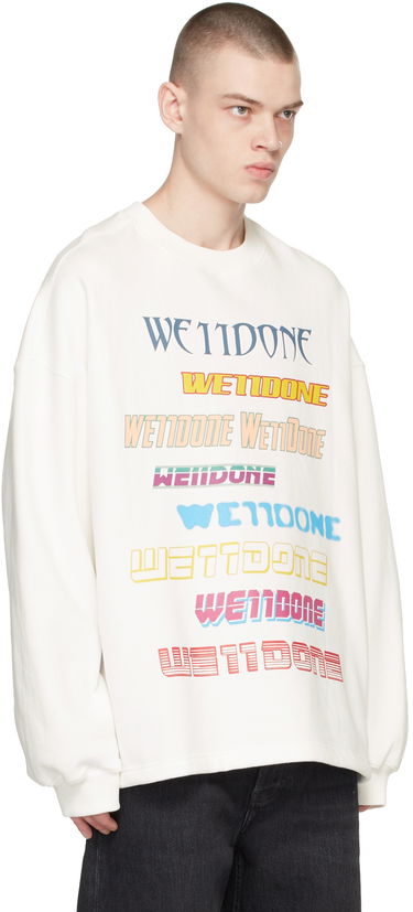 Суитчър We11done We11done Printed Sweatshirt Бяло | WD-TP5-19-114-U-WH, 4
