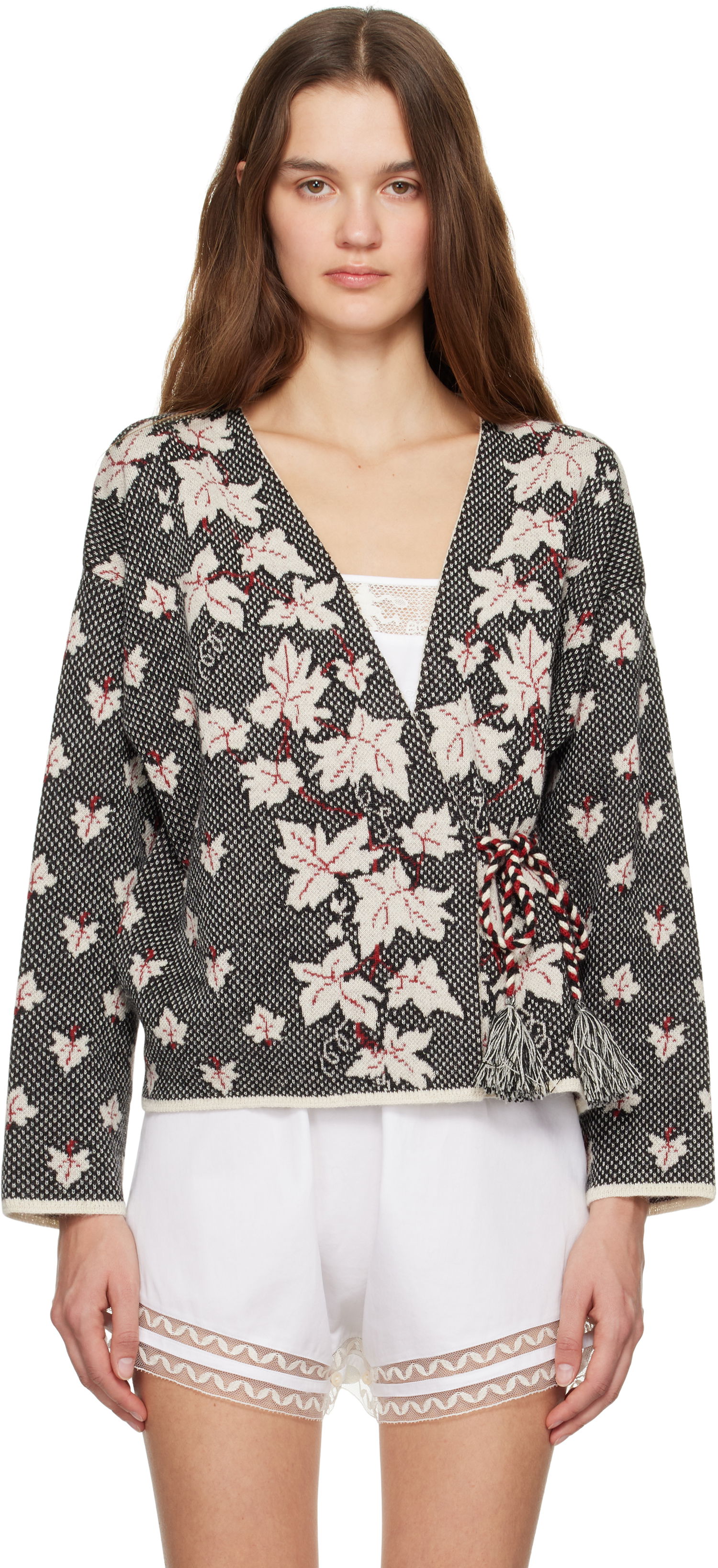 Пуловер Bode Maple Jacquard Cardigan Черно | WRF24KT008, 0