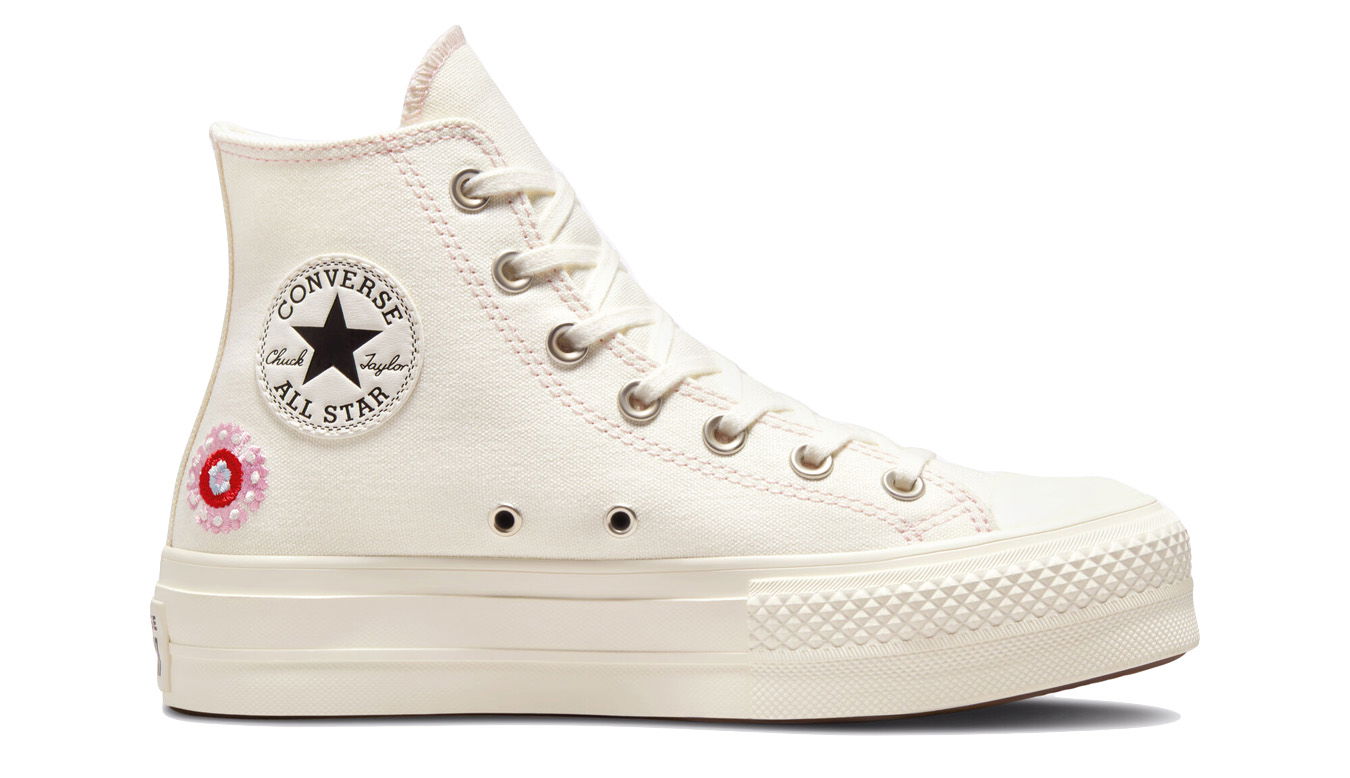 Кецове и обувки Converse Chuck Taylor All Star Lift Platform Floral Embroidery Бяло | A02198C, 1