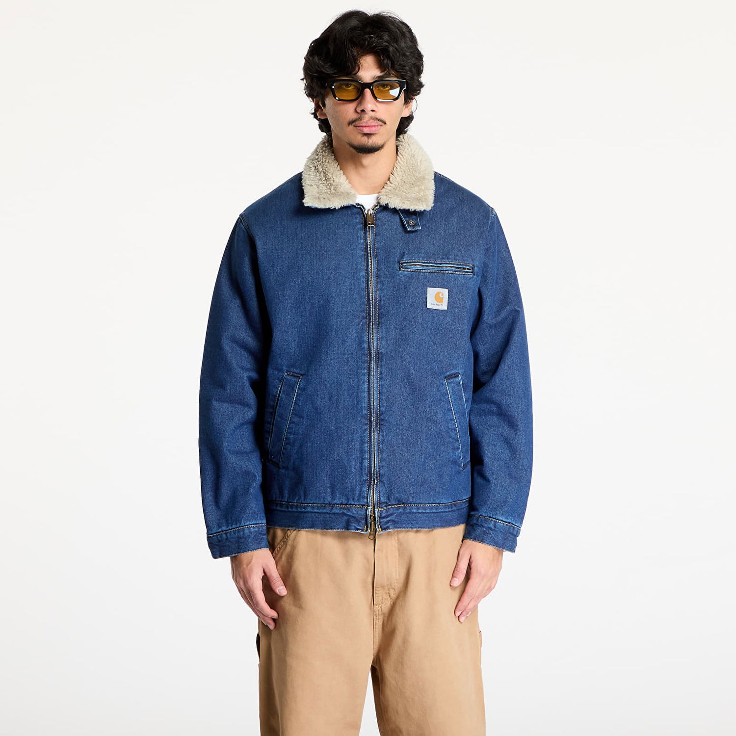 Яке Carhartt WIP Herald Denim Jacket with Sherpa Collar XL Синьо | I033765.2JR06, 0