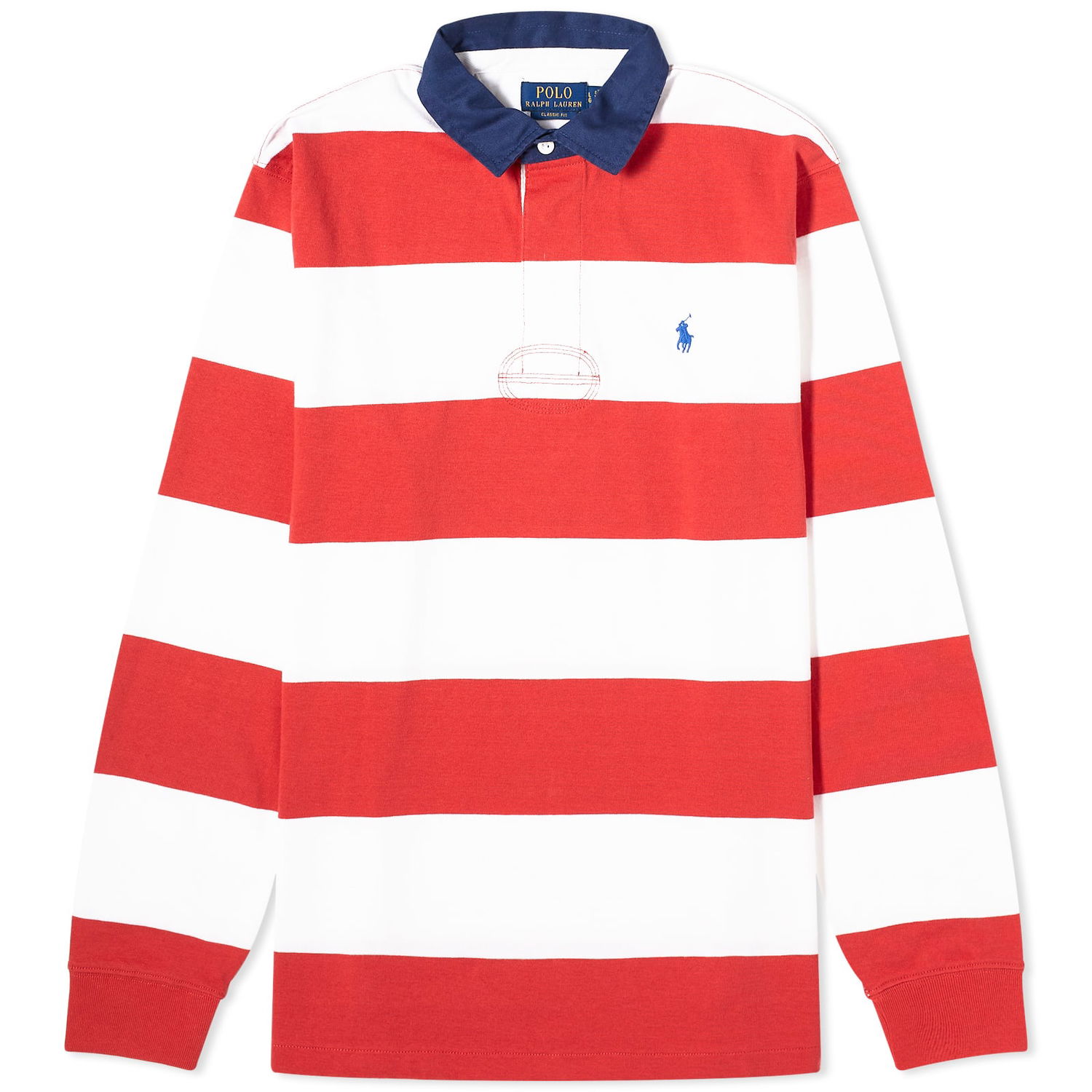 Поло тениска Polo by Ralph Lauren Block Stripe Rugby Polo Shirt Червено | 710926275003, 0