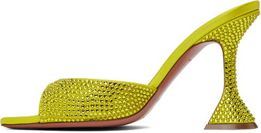 Аксесоари Amina Muaddi Amina Muaddi Caroline Crystal Heeled Sandals Жълто | CAROLINE CRYSTAL SLIPPER CL HEEL, 2