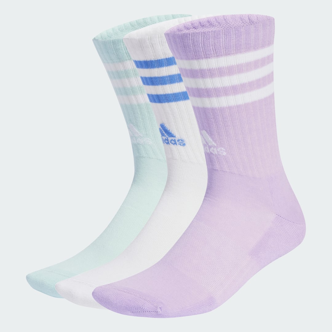 Чорапи adidas Performance 3-Stripes Cushioned Crew Socks - 3 Pairs Лилаво | JW2766, 0