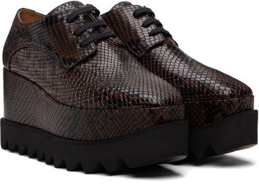 Кецове и обувки Stella McCartney Limited-Edition Elyse Snake Platform Derbys Кафяво | 810479APAEK0, 3